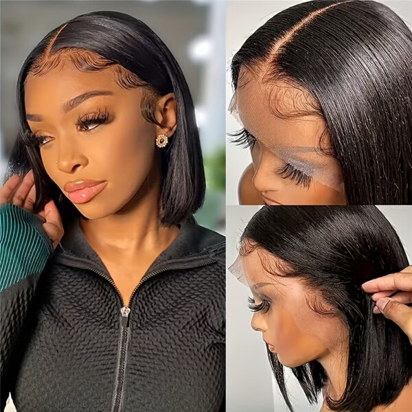 13x4 Lace Frontal Wigs Straight Short Bob Wig Human Hair Wigs Brazilian Pre Plucked Lace Frontal Human Hair Wig For Women 100% Human Hair