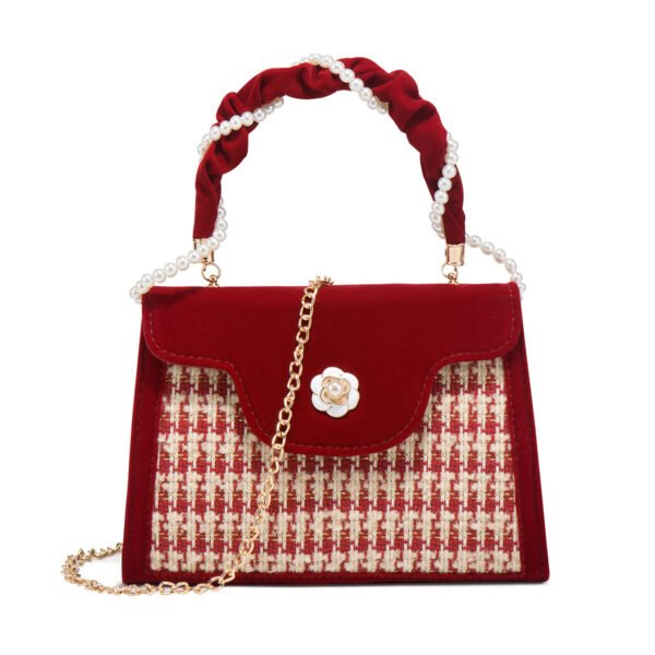 Women's Wedding Bag Bridal Bag High-grade Women's Elegant Red Niche Red Small Bag Portable 2024 New - Image 4