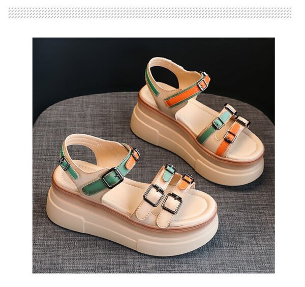 Colorful Color Matching Trendy Women's Summer Platform Sandals - Image 6