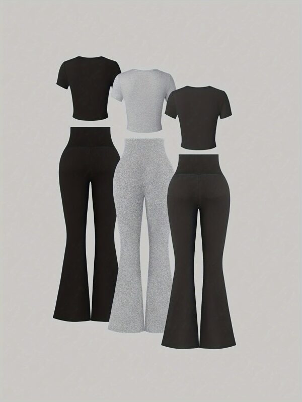 Two-Piece Outfit - Stylish Crop Top & Flared Pants Set - Perfect for Spring & Summer - Endless Fashion Womens Clothing